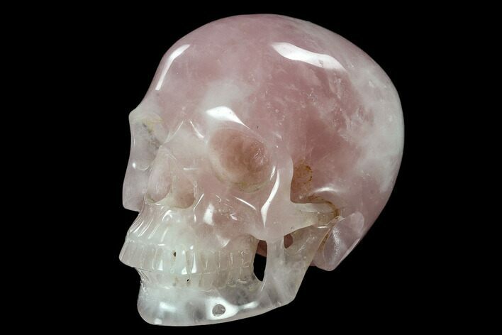 Polished Brazilian Rose Quartz Crystal Skull #116292